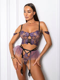 Feline Purple Lingerie Set