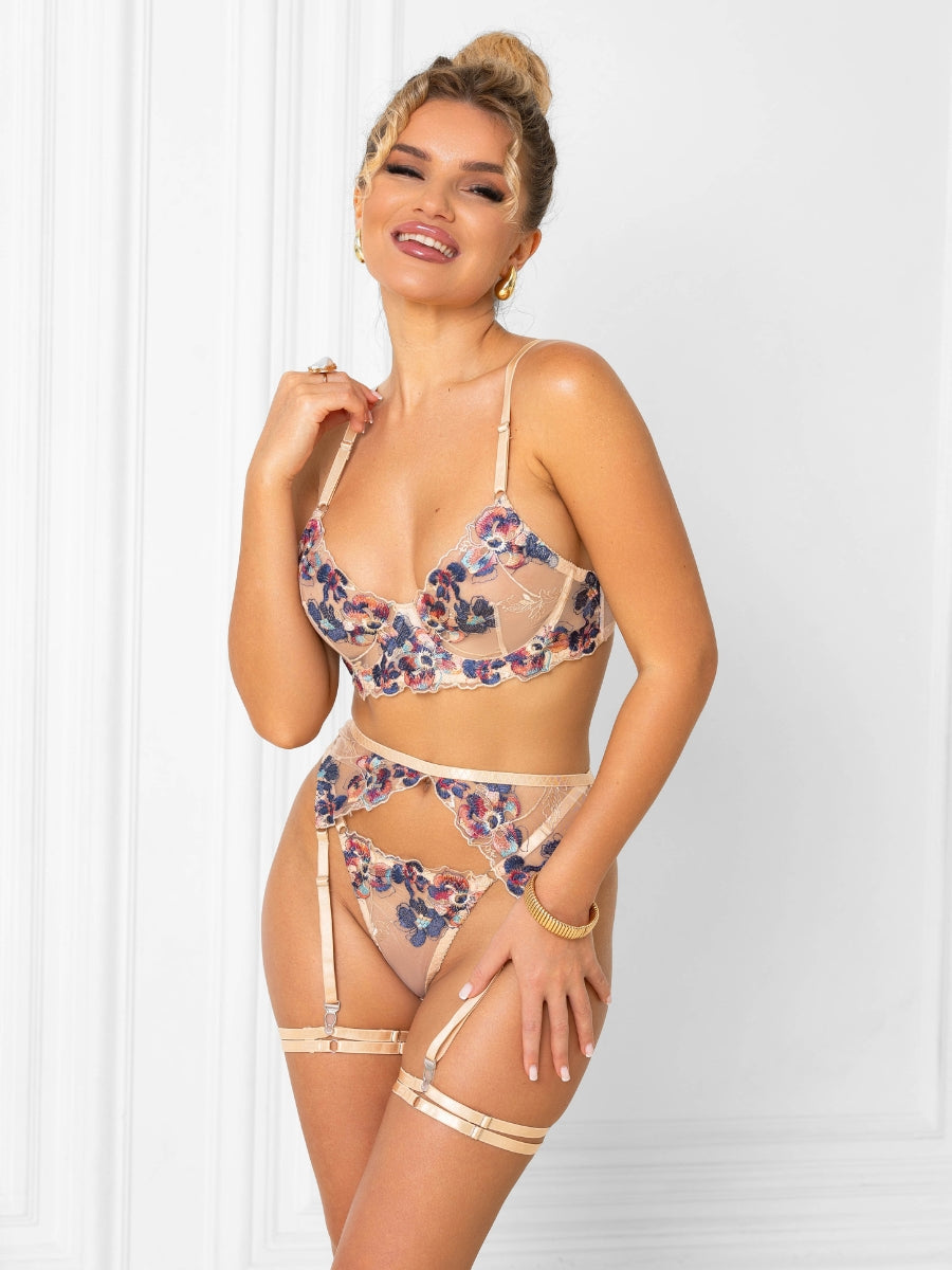 Ruby Floral Lingerie Set
